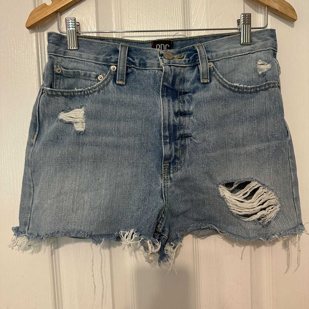 BDG Light Blue Distressed Jean Shorts